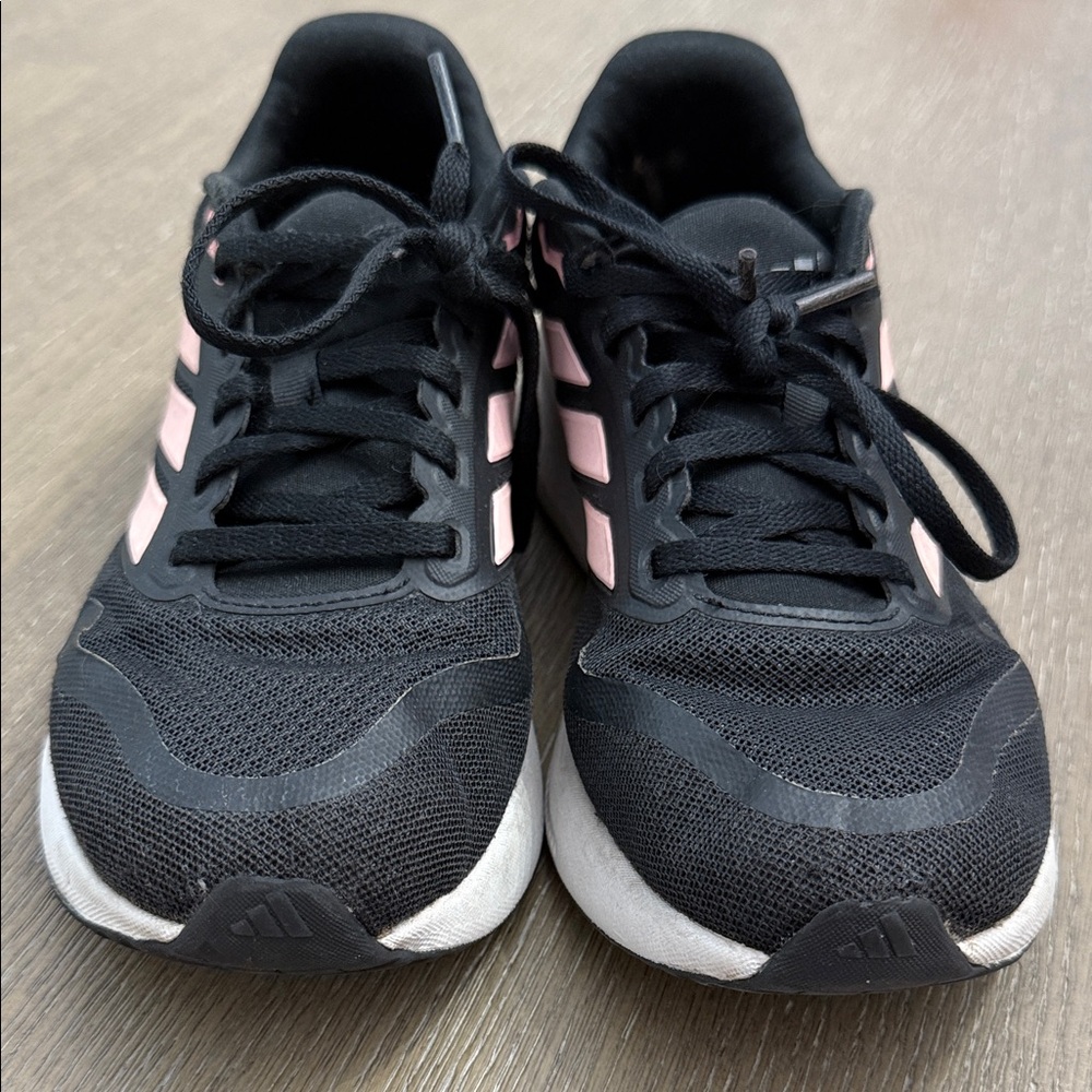Adidas Girl’s Black and Pink Sneakers - Picture 2 of 7